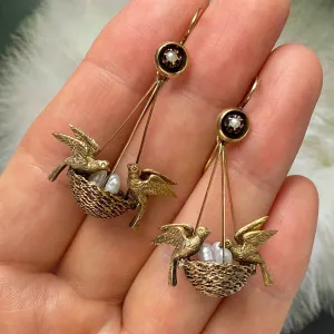 Victorian 'Nesting Birds' Earrings