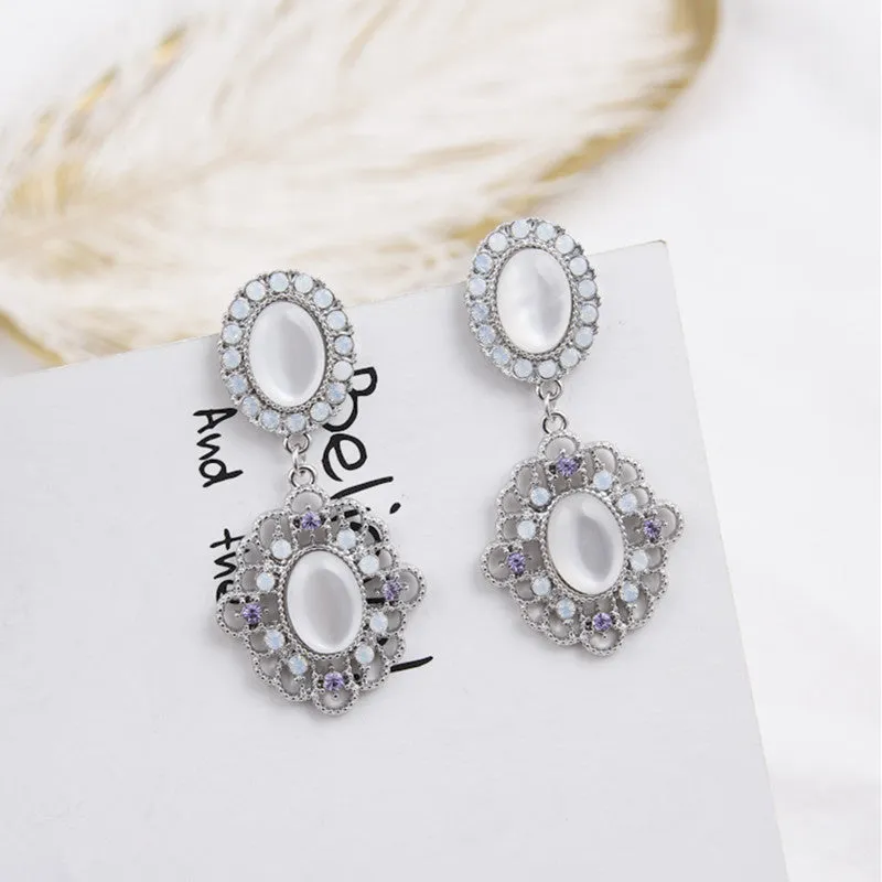 Vintage Flower Fashion Drop Earrings