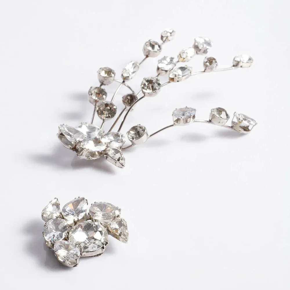 Vintage Luxury Rhinestone Geometric Crystal Tassel Stud Earrings