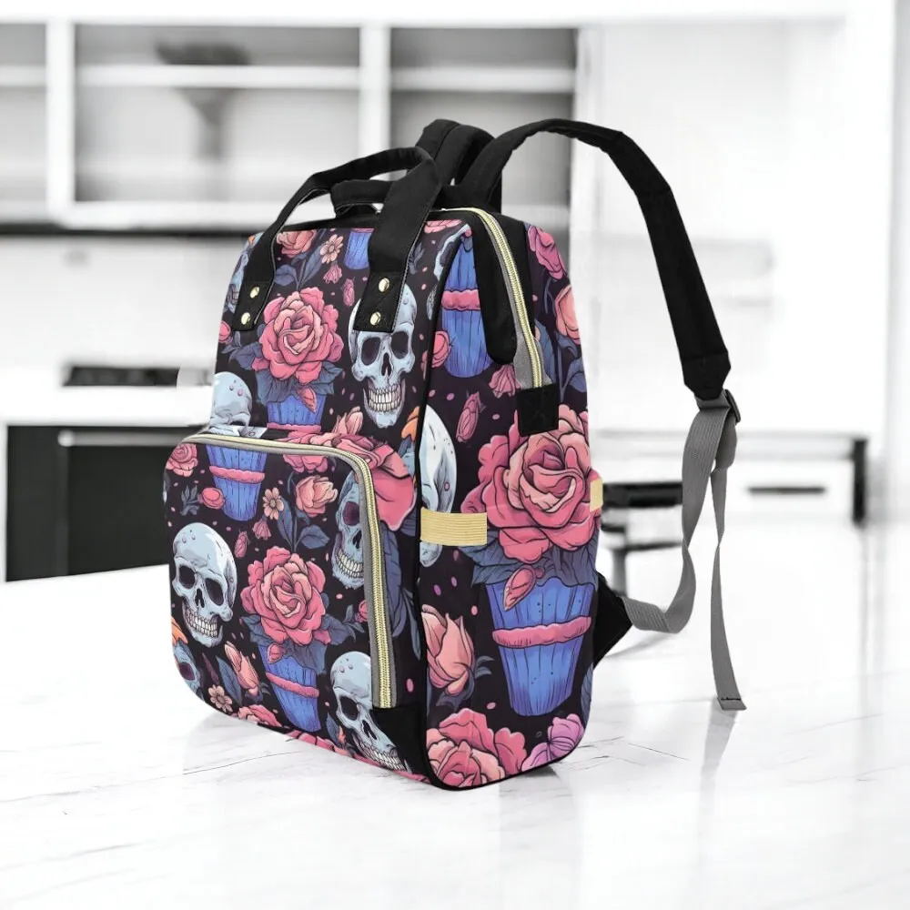 Vintage Skull Diaper Bag, Dark Anatomy Diaper Bag, Whimsigoth Baby Accessories, Dark Academia Baby Bag Alternative Mom Backpack Diaper Bag
