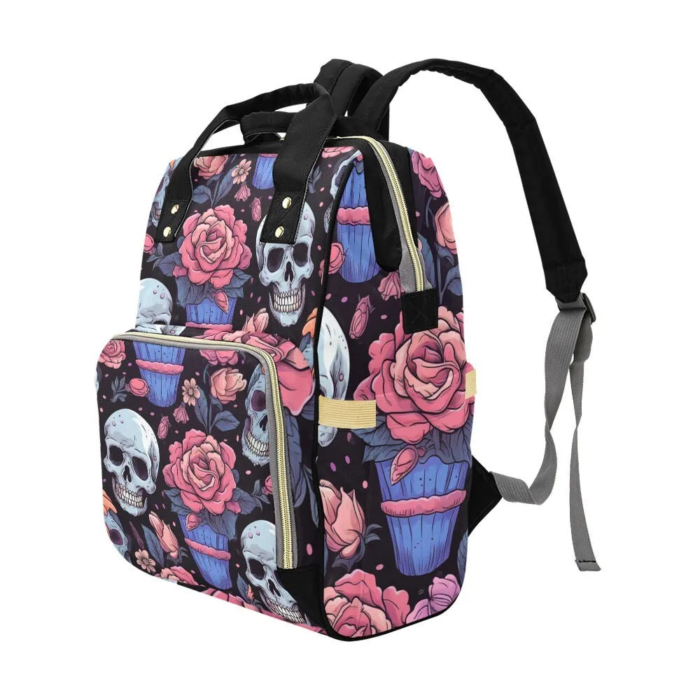Vintage Skull Diaper Bag, Dark Anatomy Diaper Bag, Whimsigoth Baby Accessories, Dark Academia Baby Bag Alternative Mom Backpack Diaper Bag
