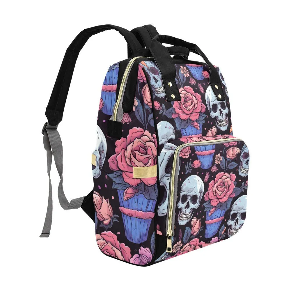 Vintage Skull Diaper Bag, Dark Anatomy Diaper Bag, Whimsigoth Baby Accessories, Dark Academia Baby Bag Alternative Mom Backpack Diaper Bag
