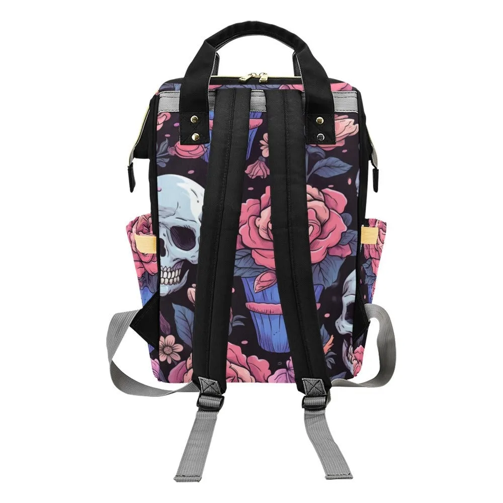 Vintage Skull Diaper Bag, Dark Anatomy Diaper Bag, Whimsigoth Baby Accessories, Dark Academia Baby Bag Alternative Mom Backpack Diaper Bag