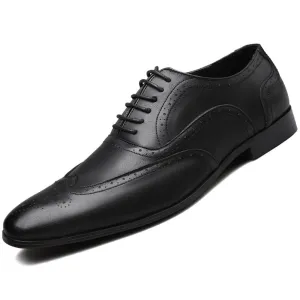 Vintage Solid Color Brogues Shoes for Men