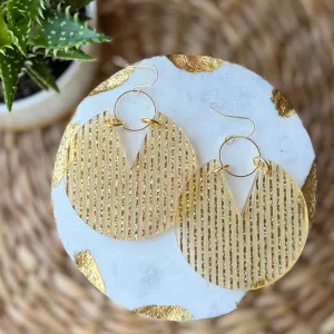 Viv - Gold Ribbon Acrylic Statement Earrings