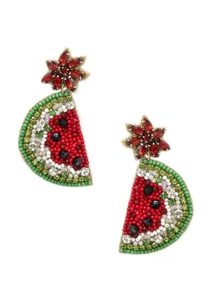 Watermelon Sugar Seed Bead Dangle Earring