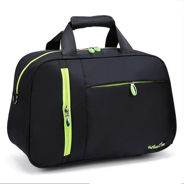 Waterproof Women's Nylon Tote Travel Bag  - Black/Purple/Rose Red/Sky Blue