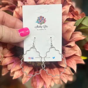 Wavy Drop Earrings - Silver