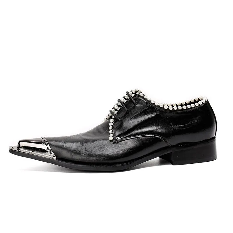Wedding Party Shoes with Metal Tip Men's Oxfords Plus Size