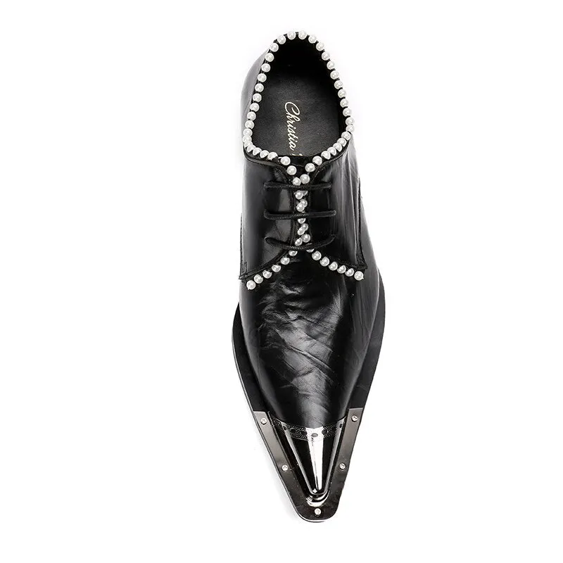 Wedding Party Shoes with Metal Tip Men's Oxfords Plus Size