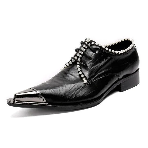 Wedding Party Shoes with Metal Tip Men's Oxfords Plus Size