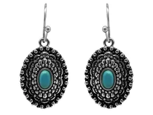 Western Navajo Style Concho Turquoise Dangle Earringd