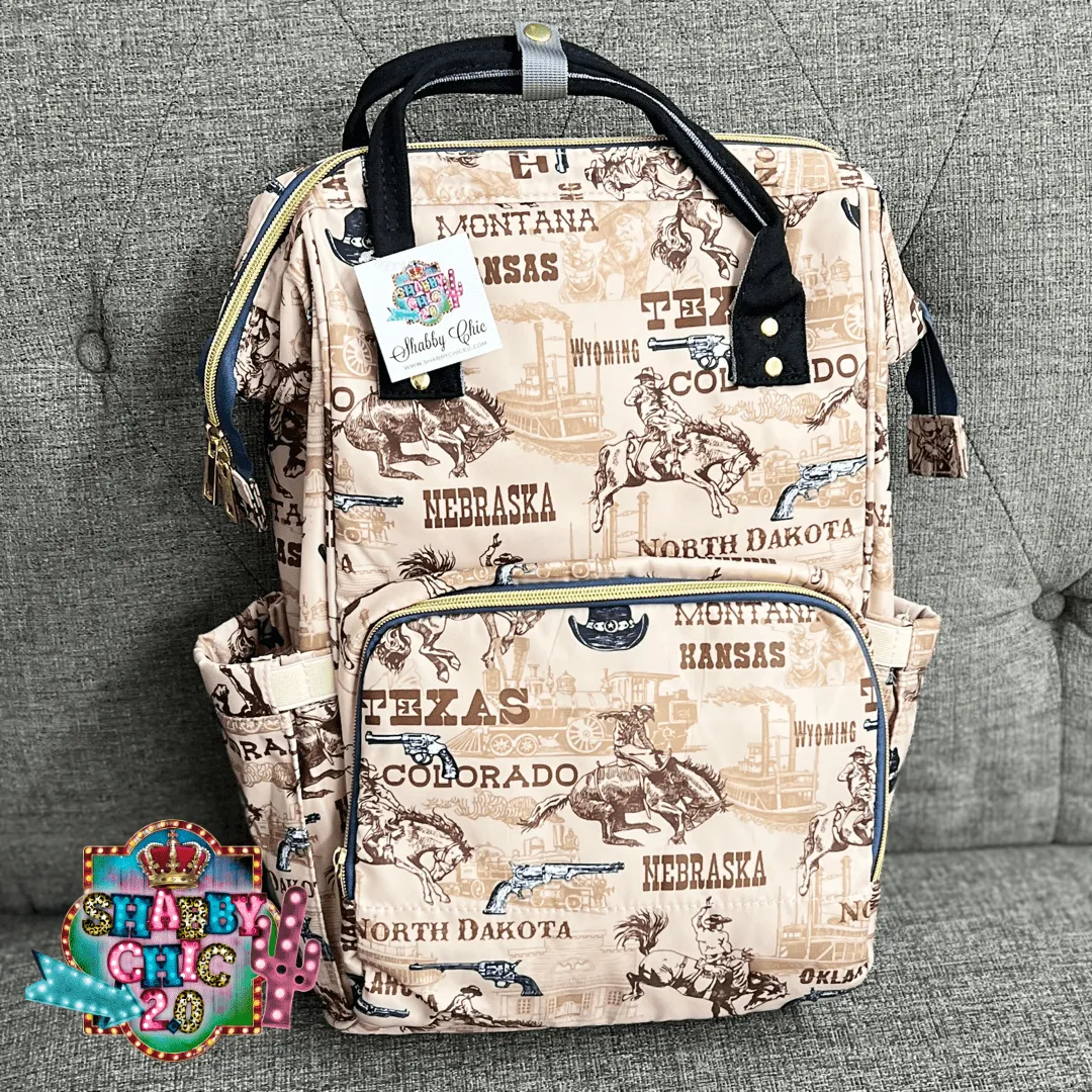 Western Print Diaper Bag Backpack