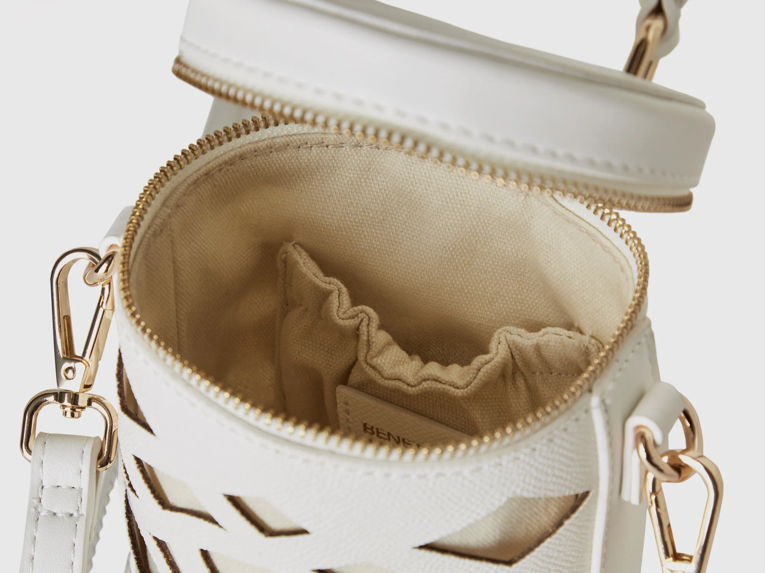 WHITE MINI CYLINDER BAG