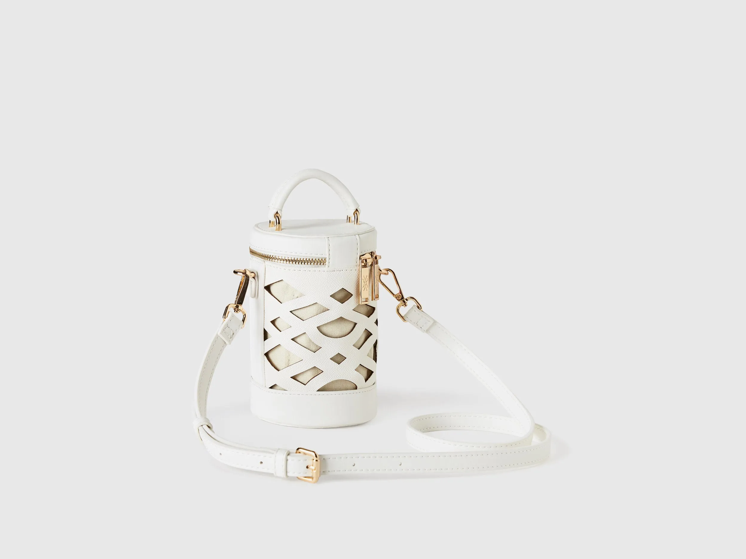 WHITE MINI CYLINDER BAG