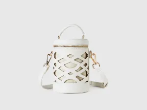 WHITE MINI CYLINDER BAG