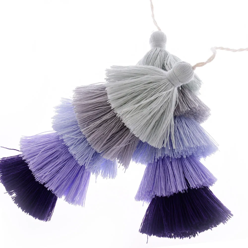 Wholesale Layered Tassel Pendant Five Tier Colorful Cotton Tassel for Earrings pendant handmade 2pcs 10192852