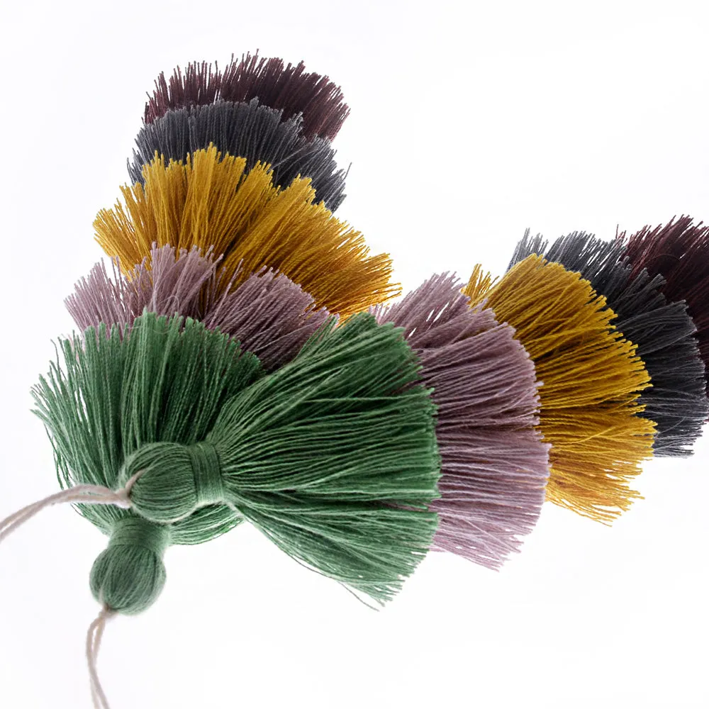 Wholesale Layered Tassel Pendant Five Tier Colorful Cotton Tassel for Earrings pendant handmade 2pcs 10192859