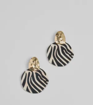 Wild Thing Zebra Print Statement Earrings