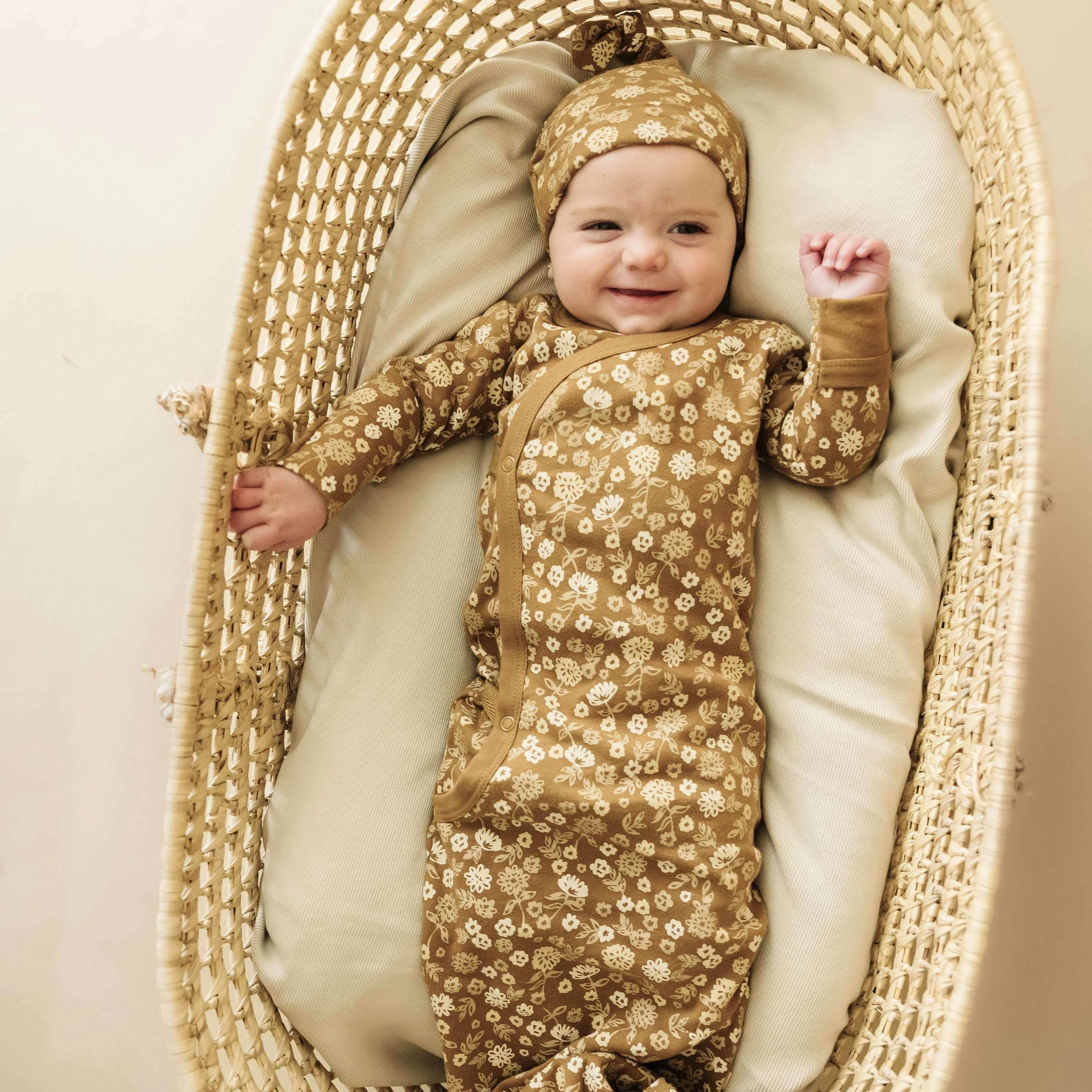 Wildflower | Organic Kimono Knotted Sleep Gown