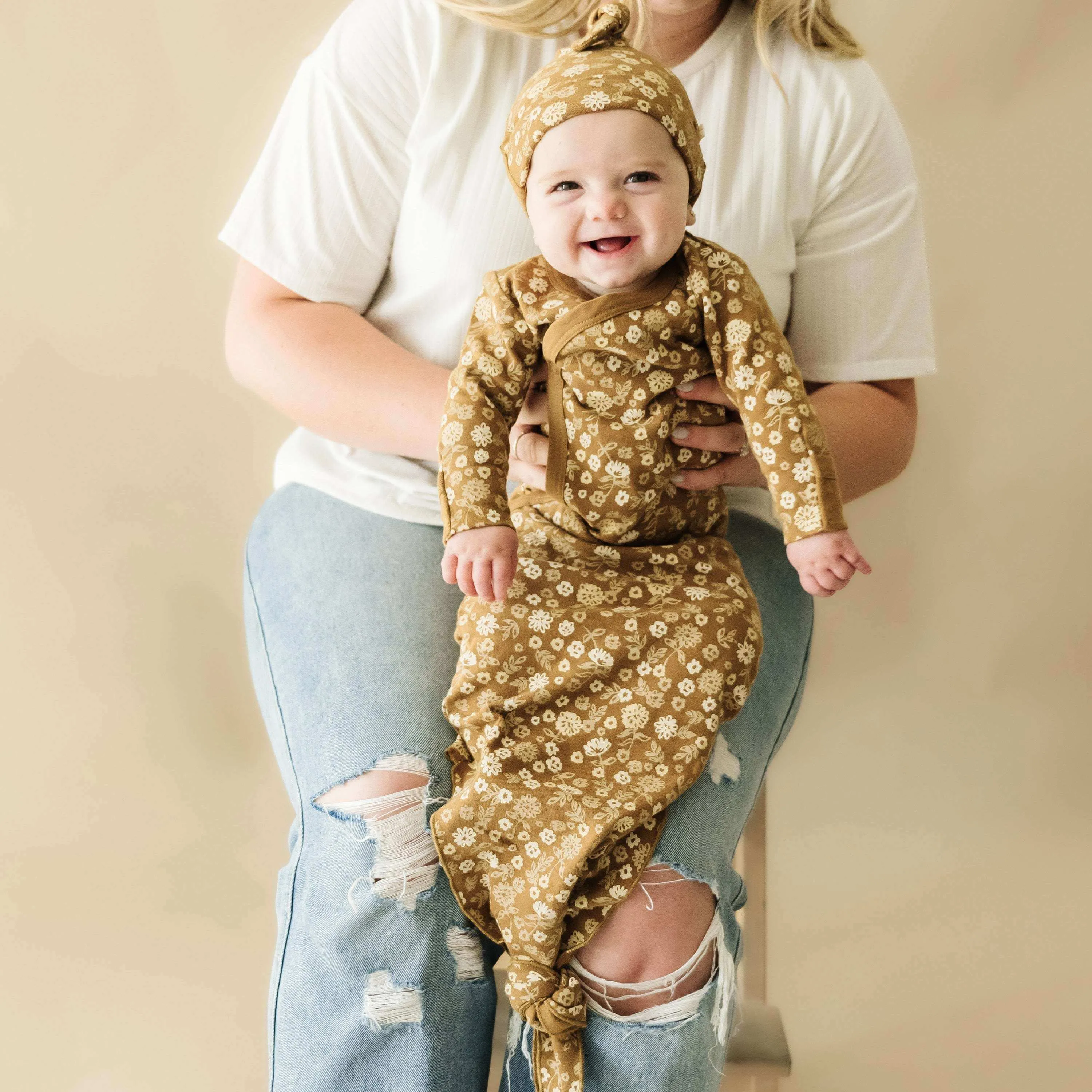Wildflower | Organic Kimono Knotted Sleep Gown