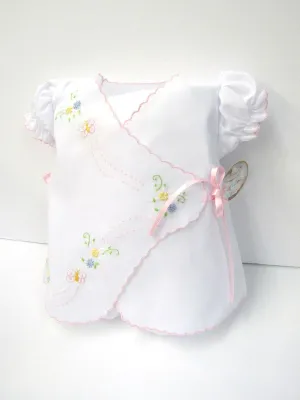 Will'beth Baby Girls Side Tie Butterfly Wrap Diaper Set Preemie & Newborn Sizes
