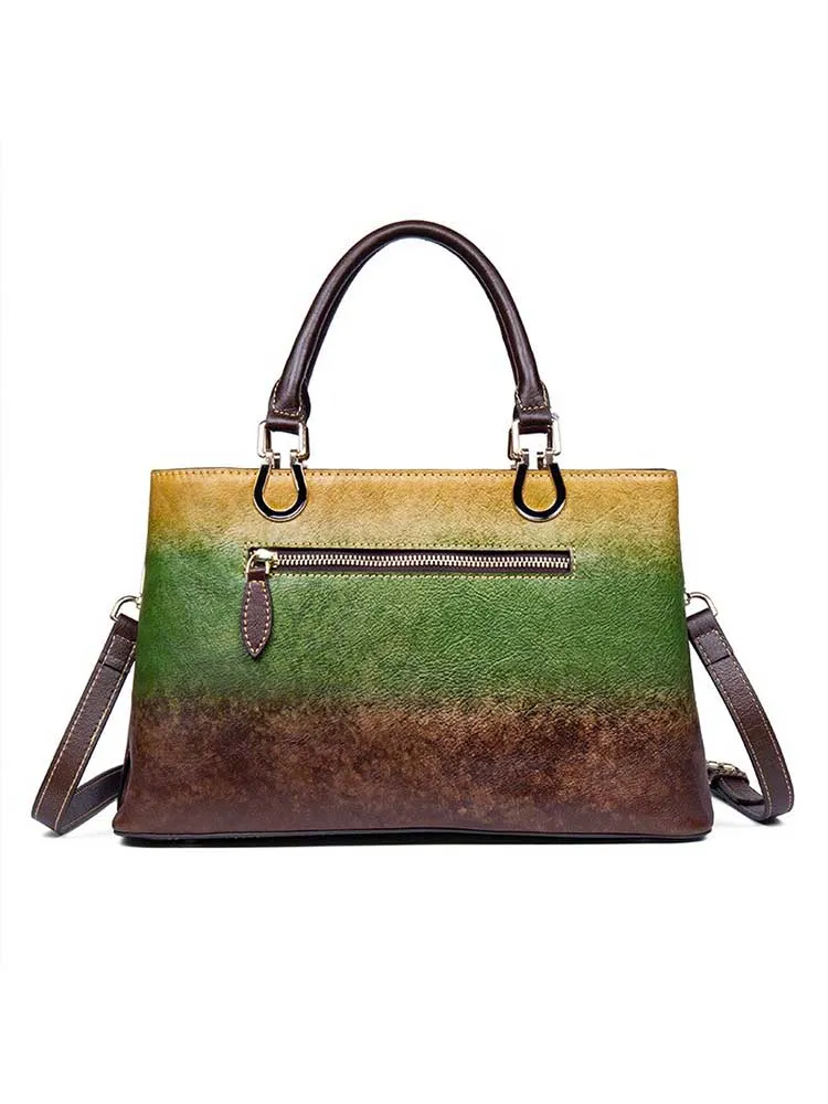 Women Genuine Leather Bag Vintage Embossed Luxury Handbag Large Capacity Shoulder Bags