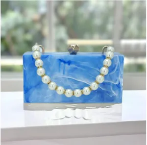 Women Luxury Acrylic Marble Clutch