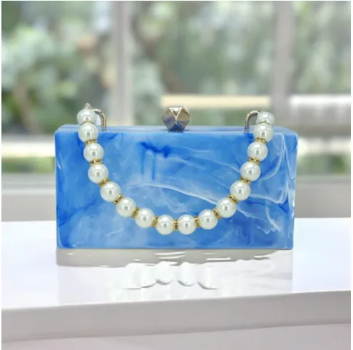 Women Luxury Acrylic Marble Clutch