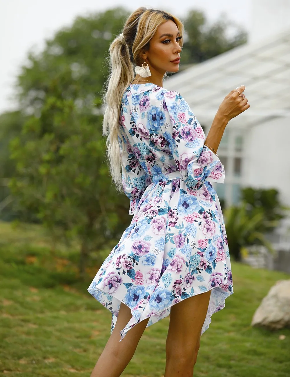 Women Summer Half Sleeves Mini Dresses