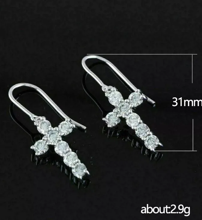 Womens Cross Earrings | Cross Earrings Women | Diamond Earrings | Dangle Earrings | Cross Earrings | Cross Dangle Earrings | Womens Earrings