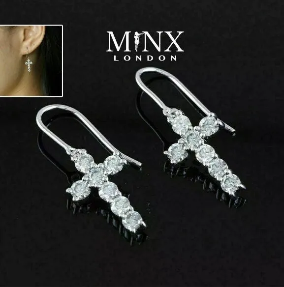 Womens Cross Earrings | Cross Earrings Women | Diamond Earrings | Dangle Earrings | Cross Earrings | Cross Dangle Earrings | Womens Earrings
