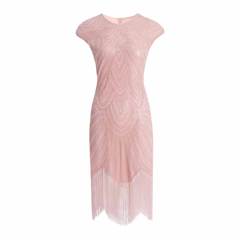 Women's Flapper Dresses 1920s Beaded Fringed Great Gatsby Dress