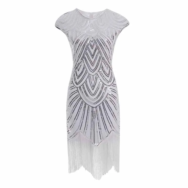 Women's Flapper Dresses 1920s Beaded Fringed Great Gatsby Dress