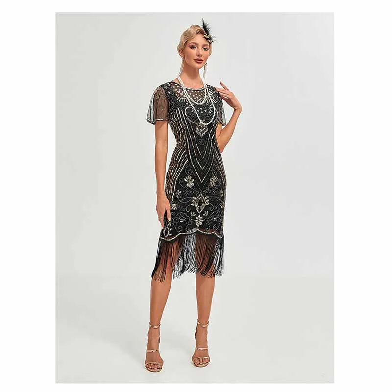 Women's Gatsby Dress - Flapper Dress 1920s Sequin Beaded Dress for Party