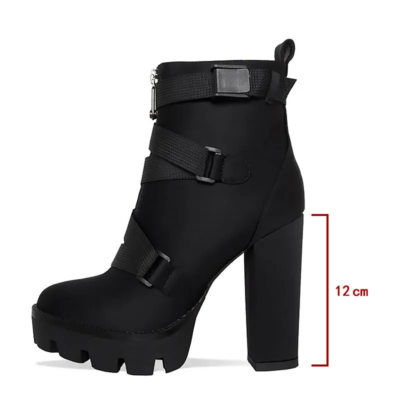 Women's Thick Heel Black Boots