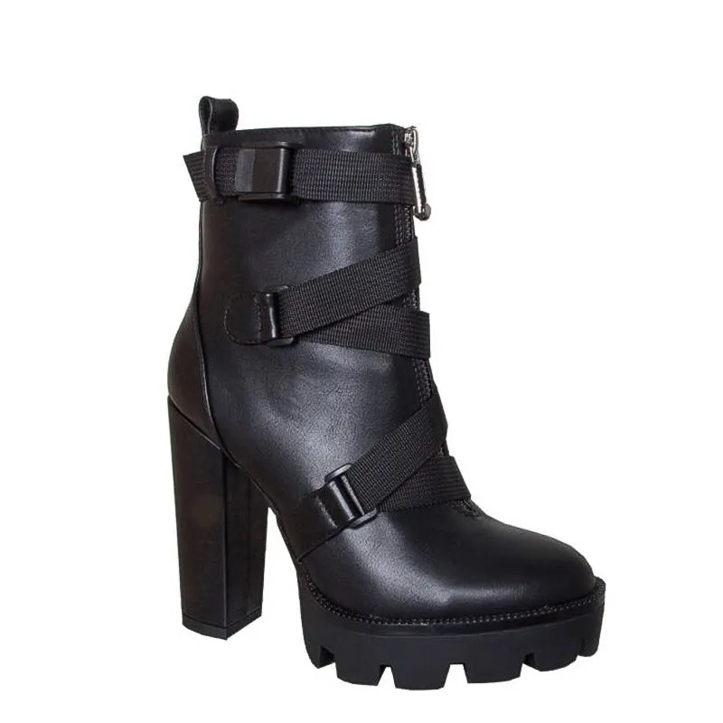 Women's Thick Heel Black Boots