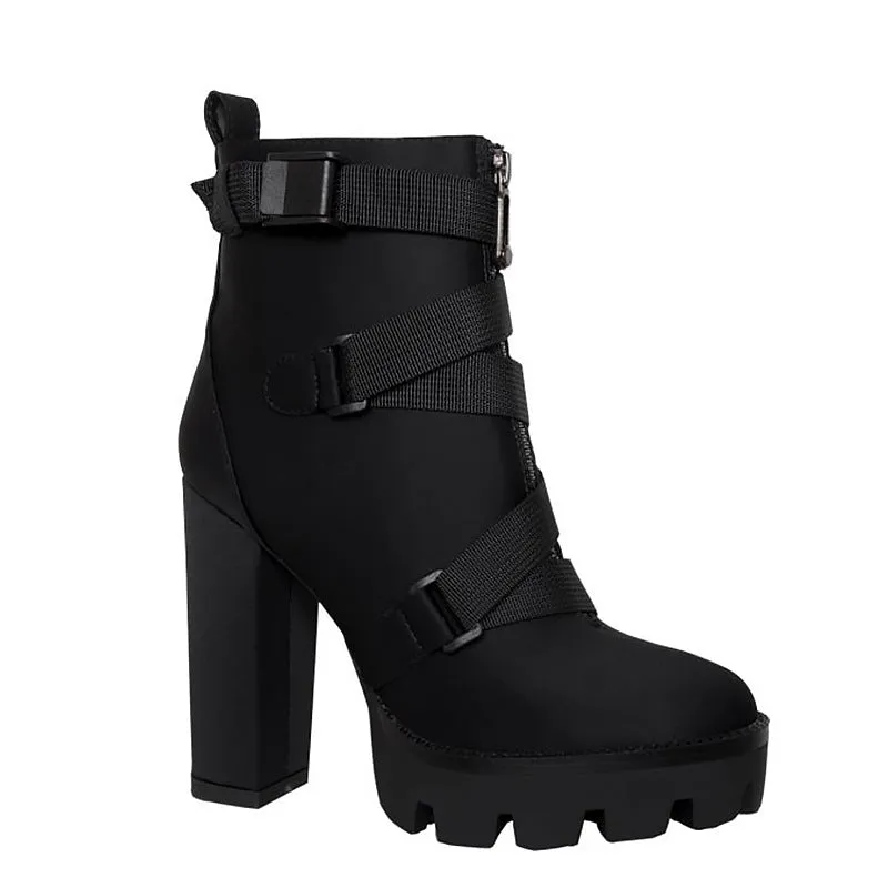 Women's Thick Heel Black Boots