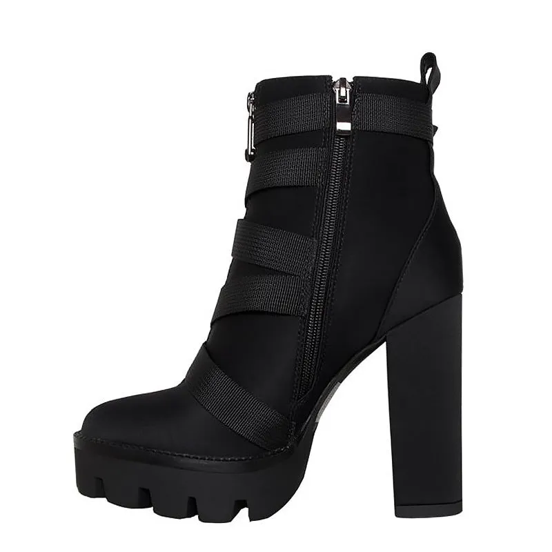 Women's Thick Heel Black Boots