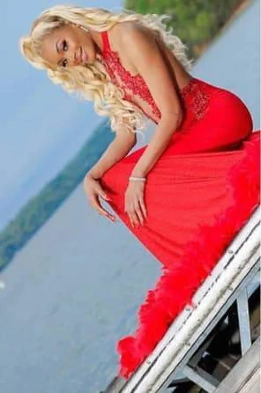 Wonderful Halter Mermaid Lace Sleeveless Long Prom Dresses