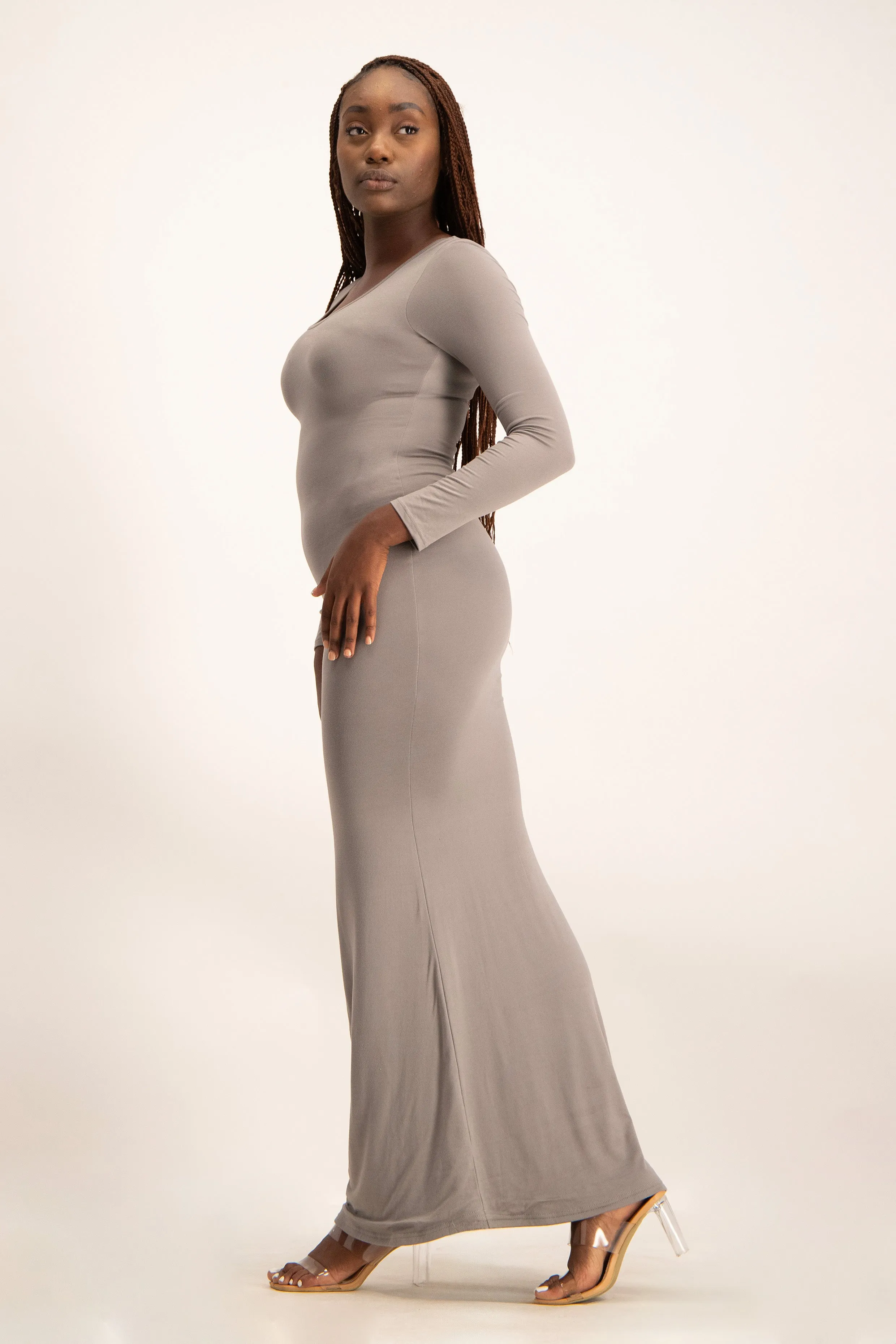 XTRA LENGTH Long Sleeve Lounge Maxi Dress