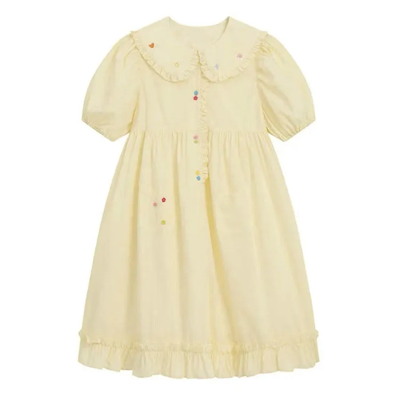 Yellow Puff Sleeve Dress  KF83860