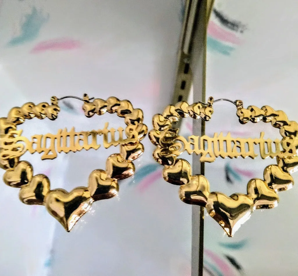 Zodiac Sign Hoop Earrings $10